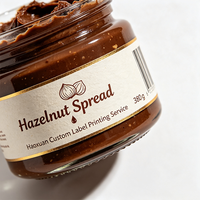 Étiquettes autocollantes en papier couché UV sélectif avec dorure à chaud pour pots de pâte à tartiner chocolat-noisette Haoxuan, pour emballages haut de gamme