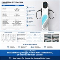 Estación de Carga para Vehículos Eléctricos 11kw 7kw 22kw Tipo 1 Tipo 2 NACS GB, Inteligente, con OCPP, APP, WiFi, RFID, CE, LCD, OEM, IP65