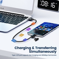 Toocki 2-in-1Smart 6A Câble de charge puce intelligente intégrée avec double interface et sortie en temps réel pour la charge Huawei/iPhone