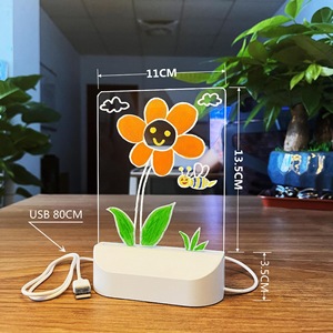 Led DIY tin nhắn bảng vẽ xóa được viết <span class=keywords><strong>notepad</strong></span> ánh sáng cho trẻ em sơn văn bản với đứng & 7 bút - Product Image 2