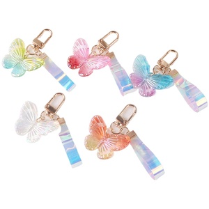 Llavero de Mariposa de Cristal de Anime Hecho a Mano, Acrílico 3D, Colorido y Ligero, con <span class=keywords><strong>Clip</strong></span> para Cinturón y Accesorio para Bolsa - Product Image 1