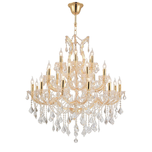 โคมไฟระย้าคริสตัล K9 49 ดวง รุ่นมาเรีย เทเรซา แกรนด์ โกลด์ สำหรับล็อบบี้โรงแรม - Product Image 6