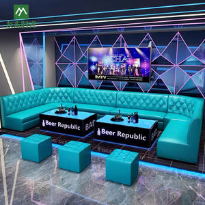 طاولة أريكة نادي بار مخصصة وكرسي مجموعة ملهى ليلي فاخر KTV صالة أريكة على شكل حرف U مجموعة زاوية - Product Image 1