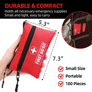 Petite trousse de premiers soins bon marché de survie <span class=keywords><strong>pochette</strong></span> de poche, légère et compacte avec double fermeture éclair Mini petite <span class=keywords><strong>pochette</strong></span> de trousse de premiers soins - Product Image 6