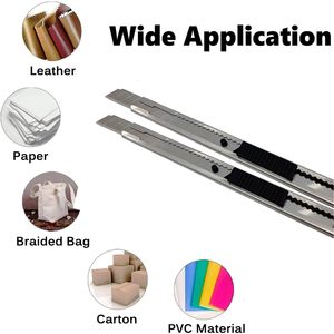 Cuchillas para Cuchillo Multiusos Wekoil de 9 mm, Acero al Carbono, Bloqueo Automático, Retráctiles, con Juego de 3 Cuchillos de Arte Adicionales - Product Image 2