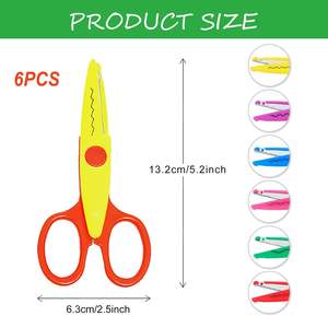 Tijeras Decorativas en Zig Zag, Tijeras de Seguridad para Niños con Punta Redondeada, Tijeras Suaves para Manualidades Escolares, para Cortar Papel - Product Image 2
