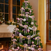 Ensemble de nœuds décoratifs en velours pour sapin de Noël, ornements suspendus, rouge rouille, vente en gros, personnalisable OEM