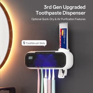 Support de brosse à dents UV à commande tactile ODAY, support de brosse à dents stérilisateur UV automatique et distributeur de <span class=keywords><strong>dentifrice</strong></span> - Product Image 2