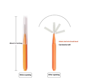 Commercio all'ingrosso spazzolino interdentale in Nylon dritto usa e getta per pulire il filo interdentale per adulti in plastica resistente - Product Image 3