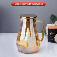 Bouteille en verre borosilicate haute résistance, carafe en verre en forme de diamant, théière, vente chaude