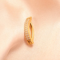 Piercing de nombril à double rangée de pierres en zircone, bijoux pour femmes