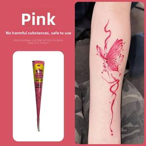Factory Direct Hand Painted Cream Shake Temporary Tattoo Stickers with Milk <strong>Henna</strong> and <strong>Jagua</strong> Juice Colorful Body Art - Product Image 3
