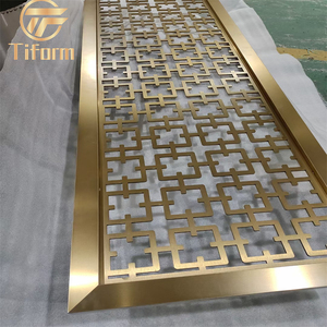 Tùy Chỉnh Kích Thước Thiết Kế Vàng <span class=keywords><strong>Laser</strong></span> <span class=keywords><strong>Cut</strong></span> Kim Loại Phòng Divider 304 Trang Trí Thép Không Gỉ Tấm Màn Hình Phân Vùng - Product Image 2