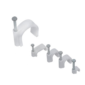 Prix usine <span class=keywords><strong>plat</strong></span> clou carré <span class=keywords><strong>câble</strong></span> Clips en plastique mur fil attache organisateur support <span class=keywords><strong>câble</strong></span> pince pratique pour la maison - Product Image 1