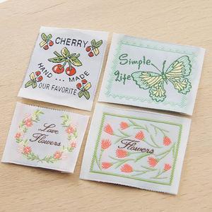 Etiquetas de tela tejida Masuo, rectangulares, de poliéster, con serigrafía, etiquetas de cuidado para prendas, hechas a medida, en stock. - Product Image 3