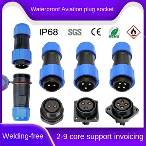Conector rápido impermeable IP68 sin soldadura enchufe de aviación macho hembra Cable de alimentación a tope 5A contacto de cobre nominal toma de tuerca trasera - Product Image 4