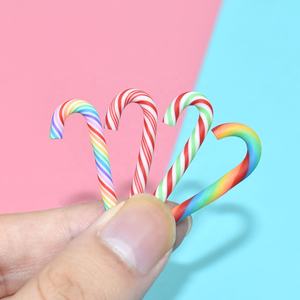 Décorations miniatures en argile polymère souple à rayures arc-en-ciel 31*12mm pour Noël et les fêtes - Product Image 2