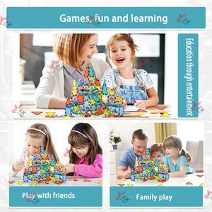 2025 tendencia educativa 3D 75P STEM imán mágico juguetes conjunto bloques de construcción magnéticos 100 Uds azulejos magnéticos para niños - Product Image 4