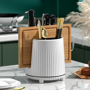 Soportes y estantes de almacenamiento de cocina a la venta, cesta de armario giratoria, estante, cuchara de sopa, tabla de cortar, soporte para palillos, todo de plástico - Product Image 1
