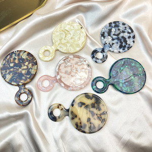 Wholesale Acetate Vanity Mirror Heart Round Kitty Handheld Mirror Compact Custom Logo Pocket Makeup Mirror