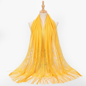 Ljtkl296 — foulard pour femmes, Turban décontracté, voile, 15 couleurs, en mousseline, Hijab musulman, enveloppes ethniques, printemps et été - Product Image 6
