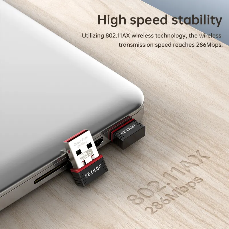 Adaptador Wifi de alta velocidad EDUP AX300 para PC USB2.0 Wifi Dongle 300Mbps Netwok Card con Chipset AIC8800