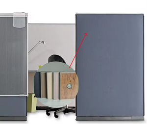 Divisorio per Toilette e Ufficio in Acciaio Inox, Schermo Fonoassorbente con Profilo in Lega di Alluminio, Parete Divisoria a Doppio Strato con Persiane - Product Image 1