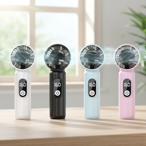 Ventilateur à main LED blanc pas cher, mini ventilateur domestique en plastique pour enfants - Product Image 1