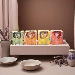 Bougie parfumée aux fruits en cire de soja dans des pots en verre avec motifs de fruits colorés pour la décoration de la maison - Product Image 2