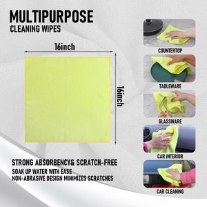 <span class=keywords><strong>Paños</strong></span> de limpieza de <span class=keywords><strong>microfibra</strong></span> <span class=keywords><strong>al</strong></span> <span class=keywords><strong>por</strong></span> <span class=keywords><strong>mayor</strong></span> de almacén de EE. UU., ultra absorbentes, sin pelusa, reutilizables y lavables, 16X16 pulgadas - Product Image 4