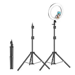 12 inç çaplı halka ışık ile tripod standı kısılabilir dairesel led ışık halkası dolgu ışığı selfie 12 inç fotoğraf flaş halka ışık