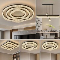 Plafonnier LED moderne pour salon avec télécommande, couvercle en acrylique, IP44, 6000K, base en fer, pour la protection des yeux, design simple