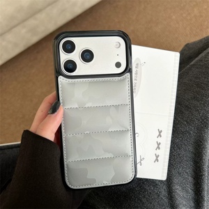 Funda 3D para iPhone Air 17 16 15 14 13 Pro Max, Diseño de Chaqueta Acolchada de Camuflaje, Tacto Suave, Relleno de Algodón - Product Image 5