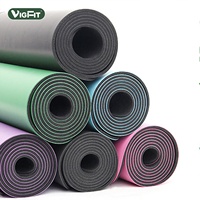 Tapis de yoga en PU et caoutchouc naturel, coloré, aux couleurs thé au lait, beige, sable, nude, de forme arche, ovale, courbe, arrondi, avec logo personnalisé
