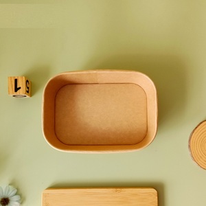 Boîte carrée en papier marron 2024 avec coins arrondis Bol en papier avec couvercle Boîte d'emballage à emporter - Product Image 4