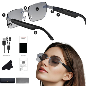 Nuevas Gafas Inteligentes Casuales con IA, Traductor, Lentes Fotocromáticas Anti Luz Azul, Gafas de Sol con Traducción <span class=keywords><strong>Chat</strong></span> GPT, Gafas Inteligentes con Audio - Product Image 6