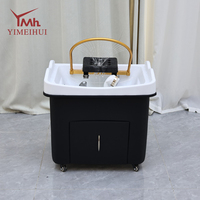 Bac de lavage mobile pour spa capillaire à circulation d'eau, professionnel, pour salon de beauté