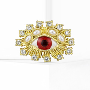 Broche ZHENXUN en perles et diamants <span class=keywords><strong>Yakin</strong></span> Eyes, pour costumes et manteaux, vente directe d'usine, vente en gros, polyvalente - Product Image 3