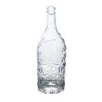 Vente en gros de bouteilles en verre cristal élégantes de 500 ml et 750 ml pour boissons et spiritueux, avec bouchons en liège, impression sérigraphique, couleur personnalisée, transparentes