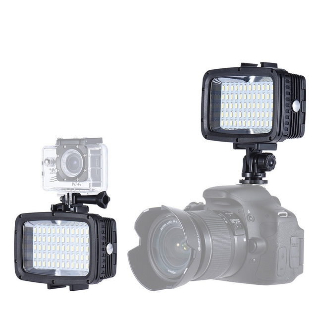 Andoer Ultra Bright 1800LM 3 Modes Waterproof Underwater 40m 5500K 60pcs LED Photography Video Light