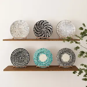 Plateau de service d'incrustation en nacre, meilleure vente, assiettes de plateau de serpillière de luxe haut de gamme pour le dîner, le mariage et la décoration - Product Image 6