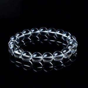 Pulsera de cuentas de cuarzo transparente natural, pulsera elástica de cristal de alta claridad, energía curativa, joyería espiritual de meditación para mujeres - Product Image 6