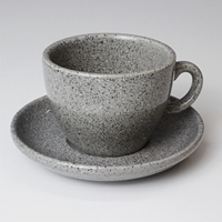 Ensemble élégant de tasse à café et soucoupe en céramique à texture rocheuse, résistant à la chaleur, avec glaçure naturelle, pour café, maison, hôtel, restaurant, table