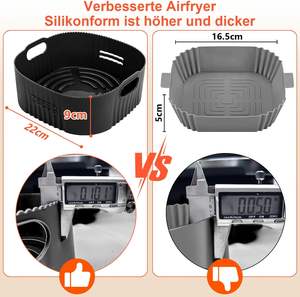 Offre Spéciale : Accessoires pour Friteuse à Air – Lot de 4 Moules Ronds en Silicone de 22 cm pour Friteuses à Air, Grille de Cuisson avec Papier de Cuisson - Product Image 3