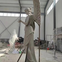 Statue de sculpture d'ailes d'ange en résine d'extérieur de haute qualité personnalisée avec taille et couleur personnalisées pour la place de la ville