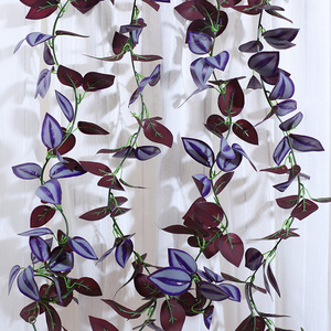 Enredaderas Decorativas de Ratán Artificial, Hojas Moradas, Cubierta para Tuberías, Decoración para Tiendas, Alta Simulación, Paquete Individual - Product Image 1