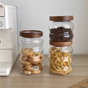 Frasco Hermético de Vidrio Borosilicato Hecho a Mano Estilo Japonés, Tapa de Silicona y Madera de Acacia, Apto para Vapor, Portátil, Gran Capacidad, para Almacenamiento de Alimentos - Product Image 4