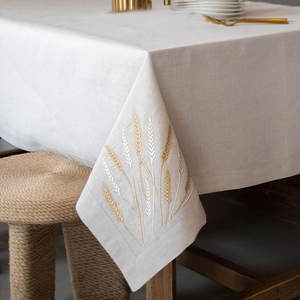 <span class=keywords><strong>Tovaglia</strong></span> <span class=keywords><strong>Rettangolare</strong></span> in <span class=keywords><strong>Cotone</strong></span> e Lino con Logo Ricamato, Design Personalizzato, Stile Rustico Organico per la Casa - Product Image 2