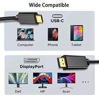 Cable USB Tipo C a DP de 1.8 m, 4K 60Hz, 2K 144Hz, para Monitor HDTV y Proyector