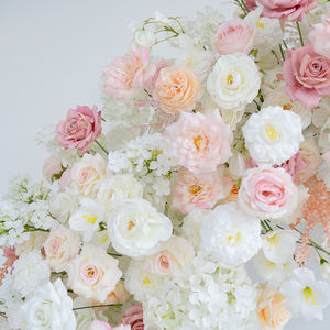 فاخر مقاوم للأتربة قوس زهور صناعية وردي طقم خلفية لحفلات الزفاف زهور اصطناعية لتزيين الحفل - Product Image 5